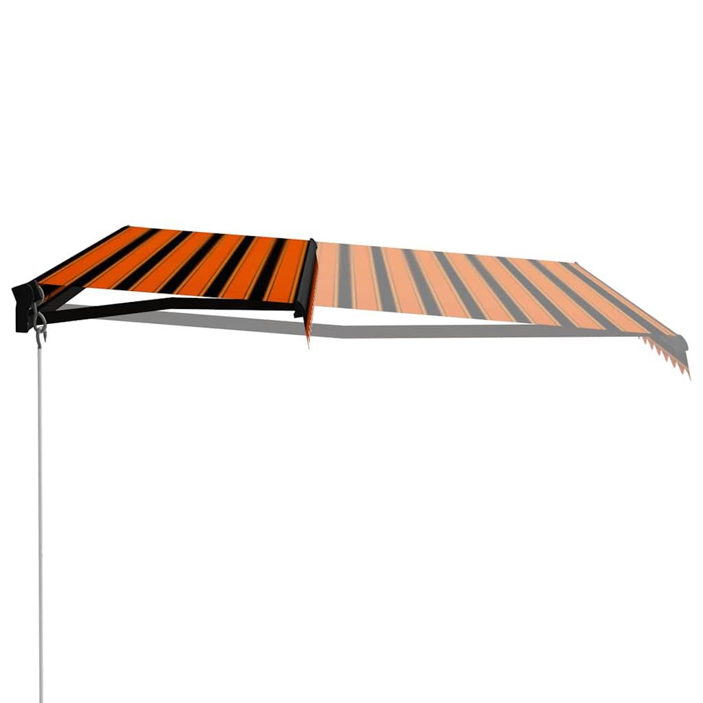 vidaXL Markise Manuell Einziehbar mit LED 450x300 cm Orange & Braun