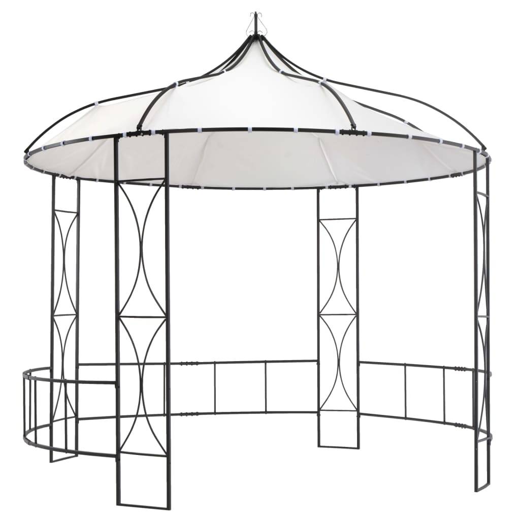 vidaXL Pavillon 300 x 290 cm Weiß Rund