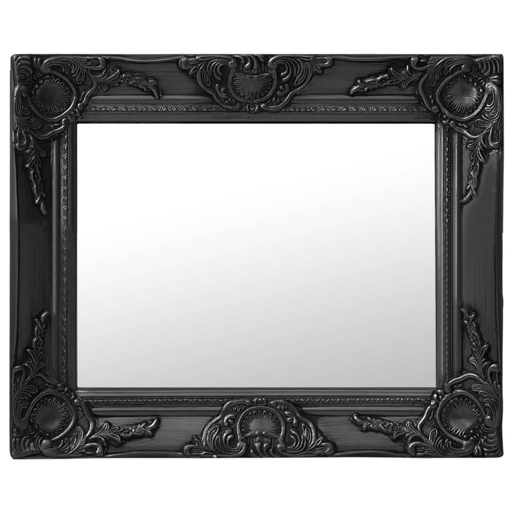 vidaXL Wandspiegel im Barock-Stil 50x40 cm Schwarz