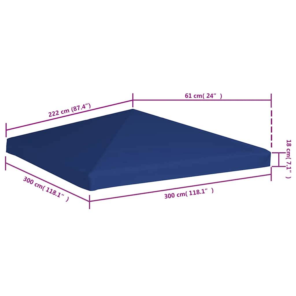 vidaXL Pavillondach 310 g/m² 3x3 m Blau