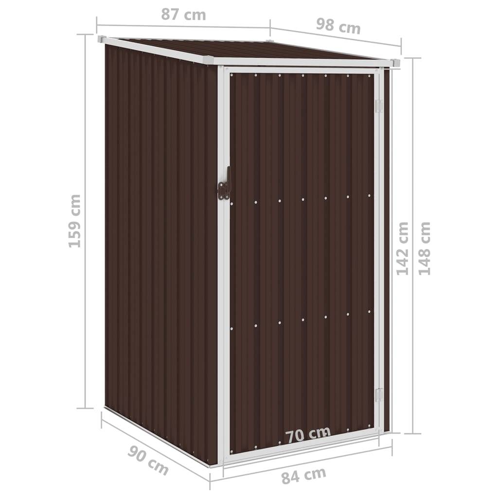vidaXL Gerätehaus Braun 87x98x159 cm Verzinkter Stahl