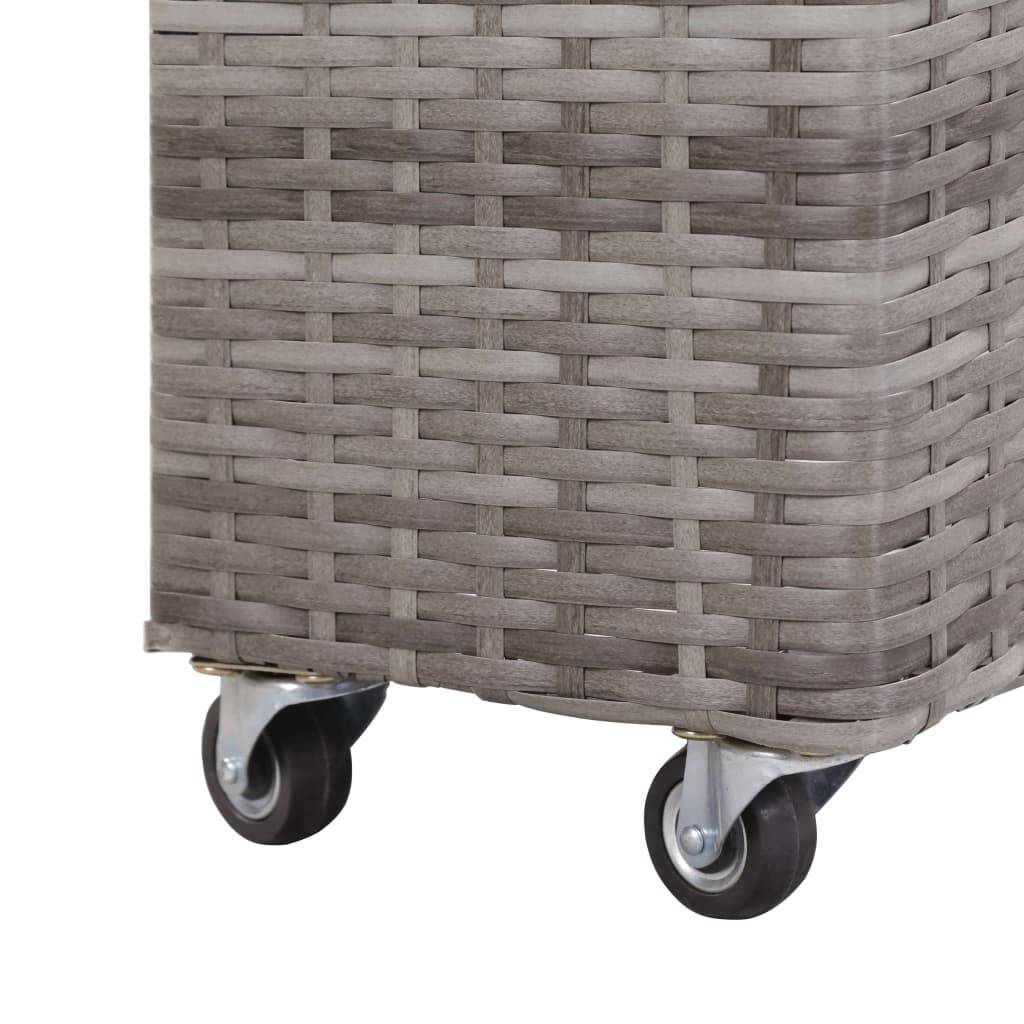 vidaXL Garten-Hochbeet mit 4 Töpfen 80x22x79 cm Poly Rattan Grau