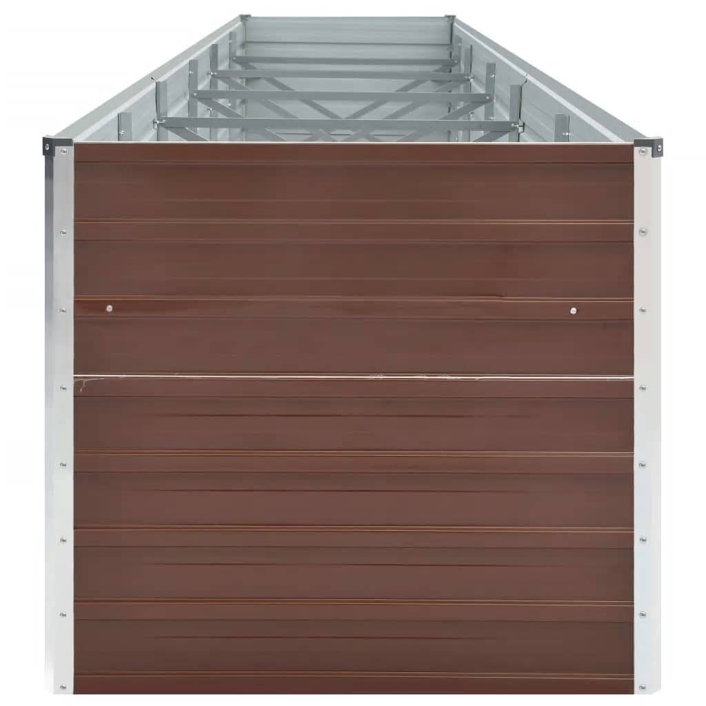 vidaXL Garten-Hochbeet Verzinkter Stahl 480x80x77 cm Braun