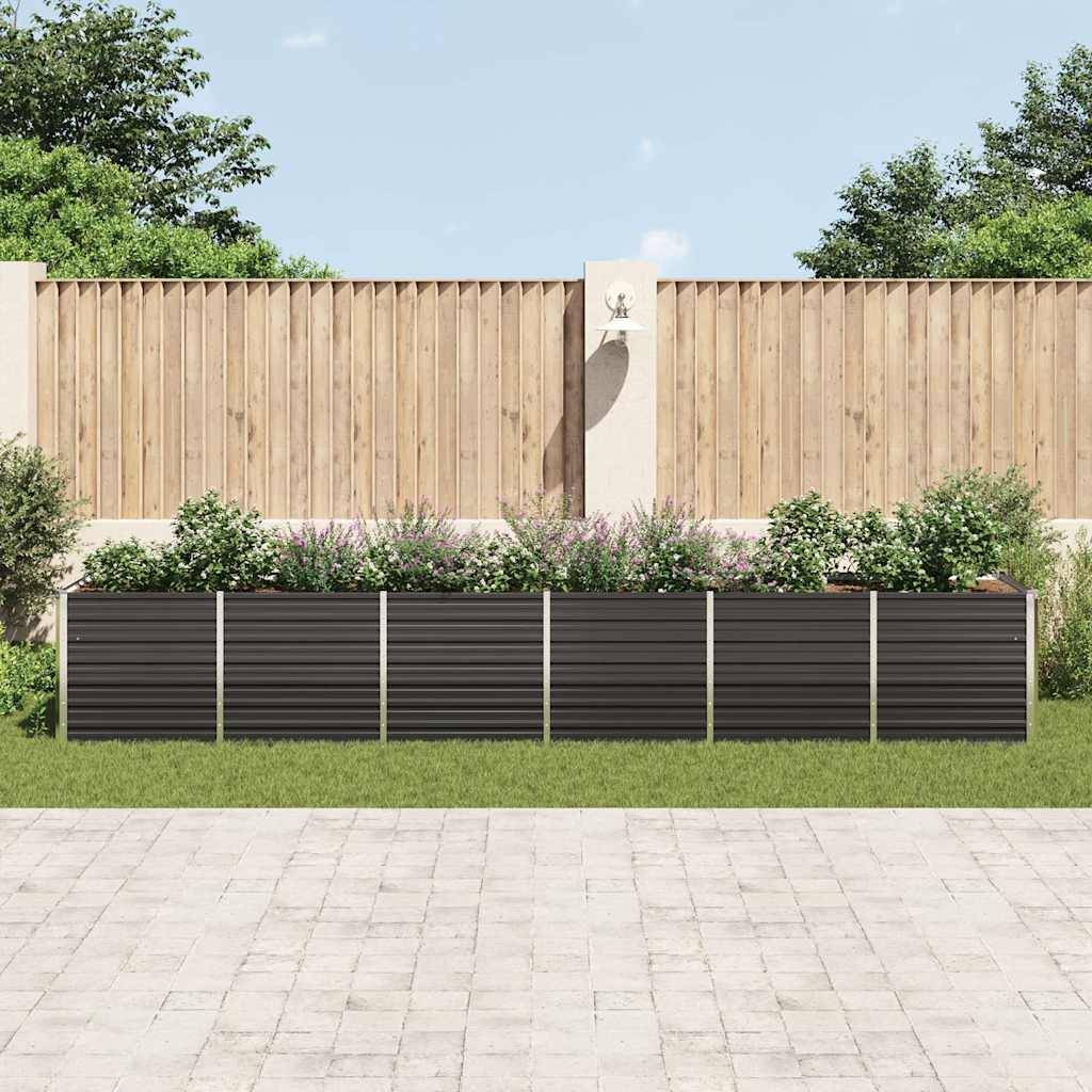 vidaXL Garten-Hochbeet Verzinkter Stahl 480x80x77 cm Anthrazit