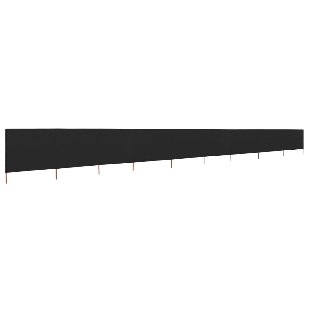 vidaXL 9-teiliges Windschutzgewebe 1200 x 80 cm Schwarz