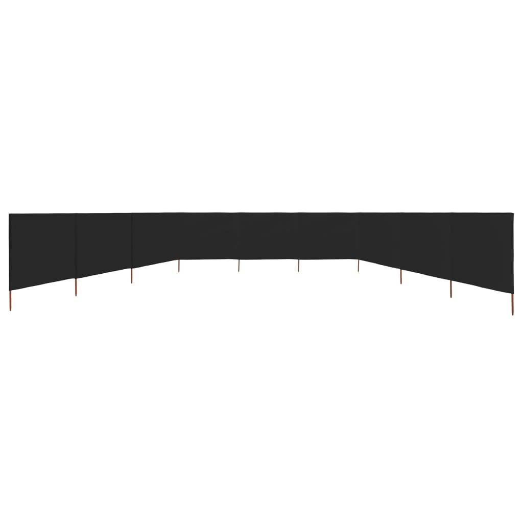 vidaXL 9-teiliges Windschutzgewebe 1200 x 80 cm Schwarz