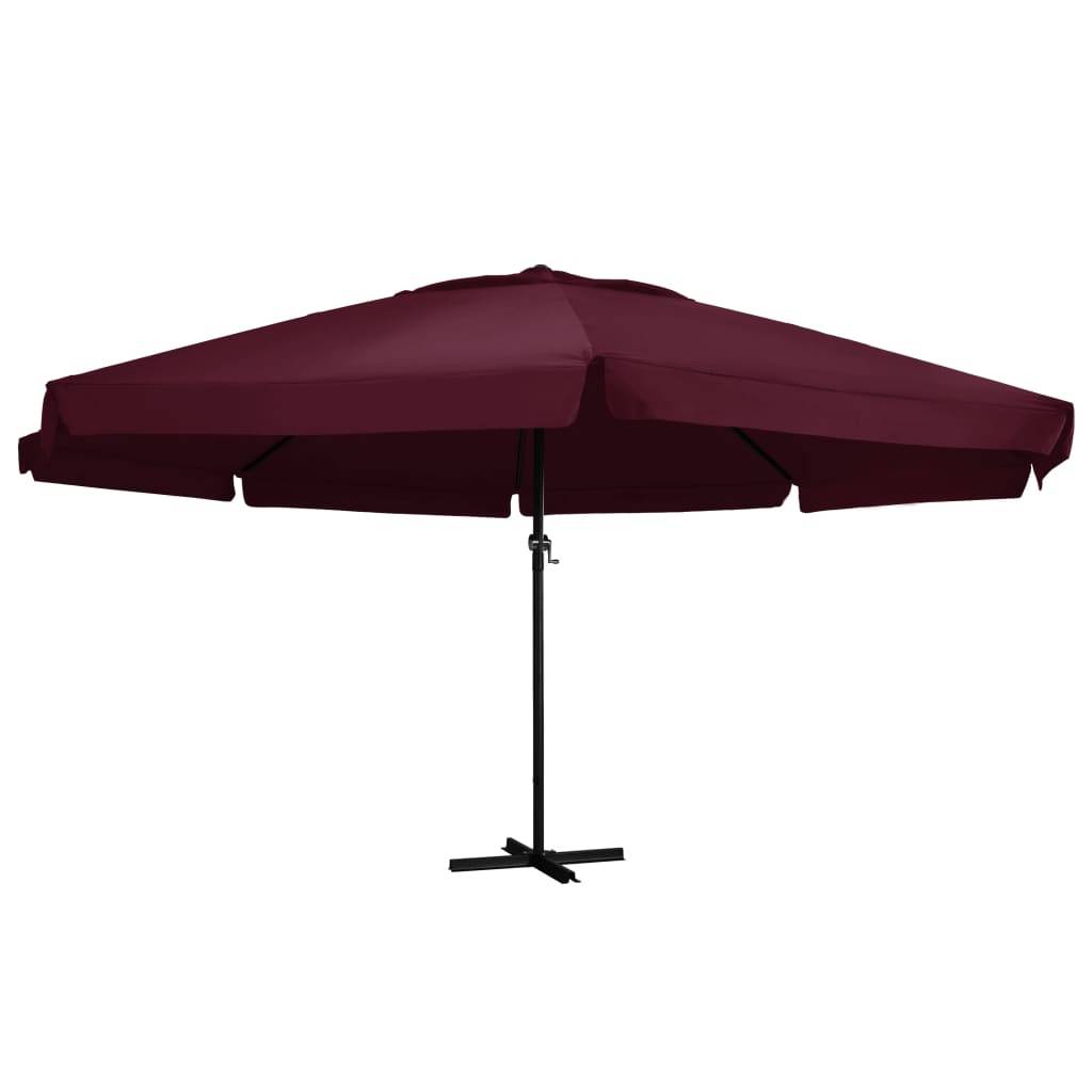 vidaXL Sonnenschirm mit Aluminium-Mast 600 cm Bordeauxrot