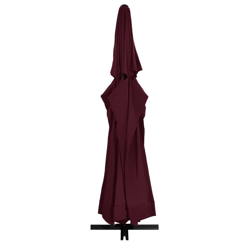 vidaXL Sonnenschirm mit Aluminium-Mast 600 cm Bordeauxrot