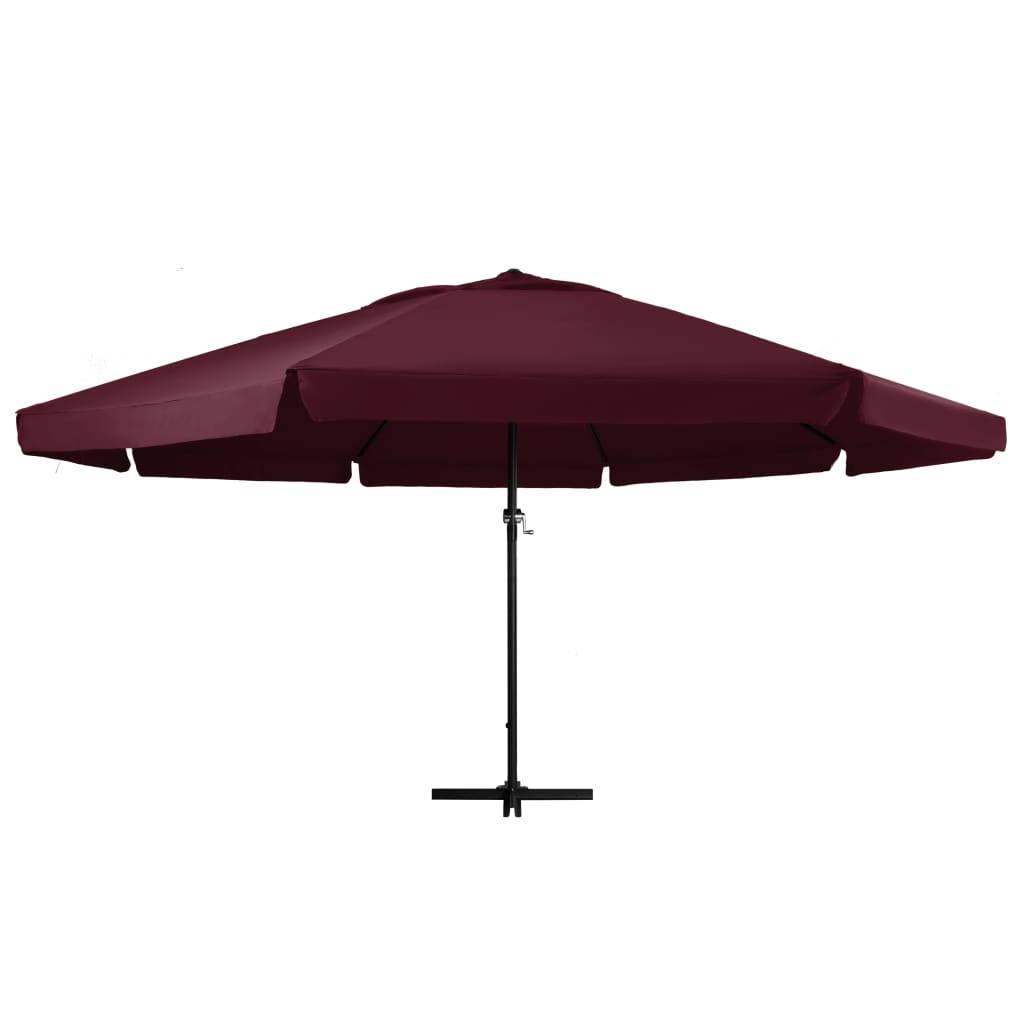 vidaXL Sonnenschirm mit Aluminium-Mast 600 cm Bordeauxrot
