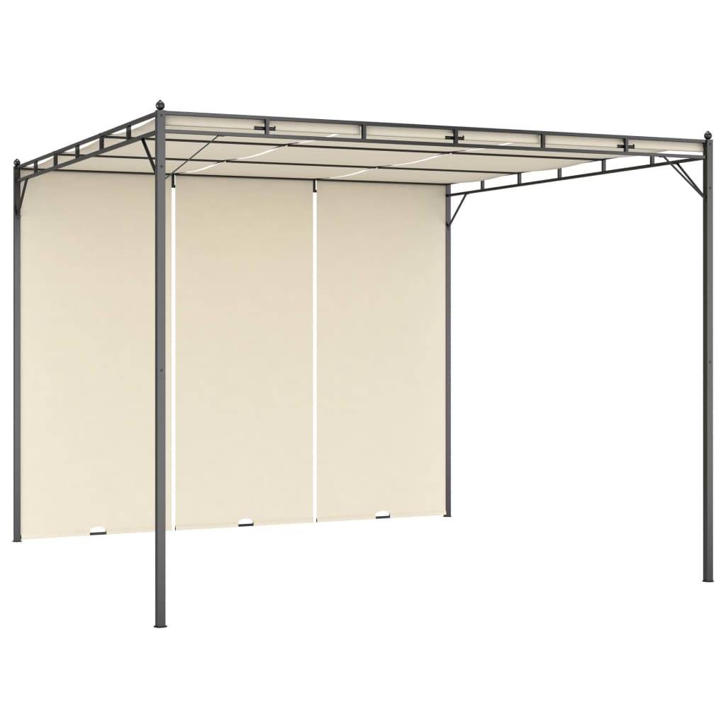 vidaXL Gartenpavillon mit Seitenvorhang 3x3x2,25 m Creme