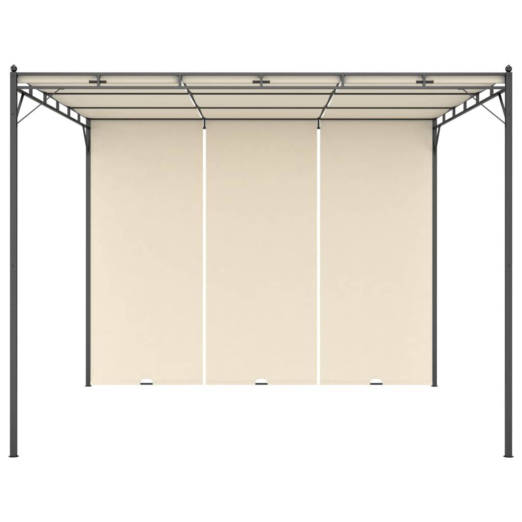 vidaXL Gartenpavillon mit Seitenvorhang 3x3x2,25 m Creme