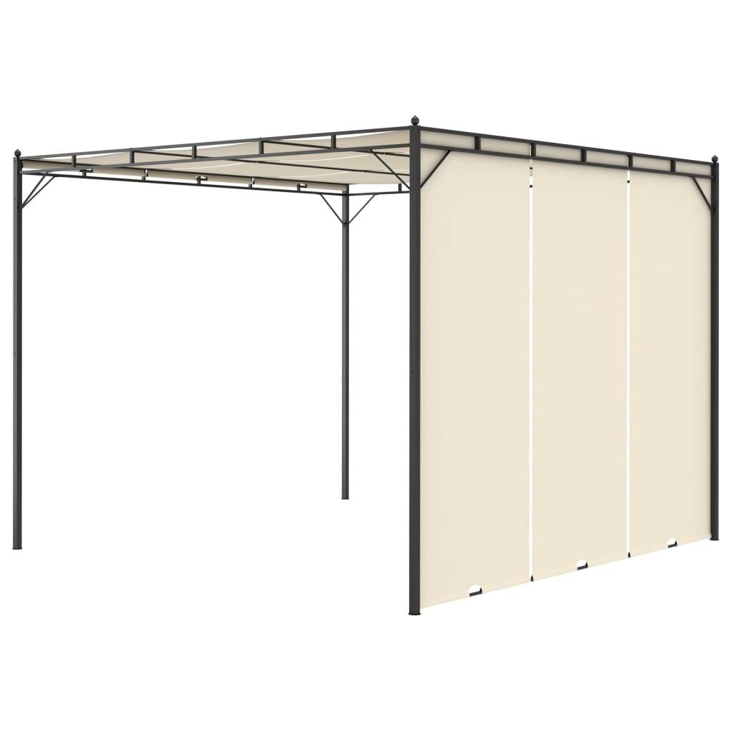 vidaXL Gartenpavillon mit Seitenvorhang 3x3x2,25 m Creme