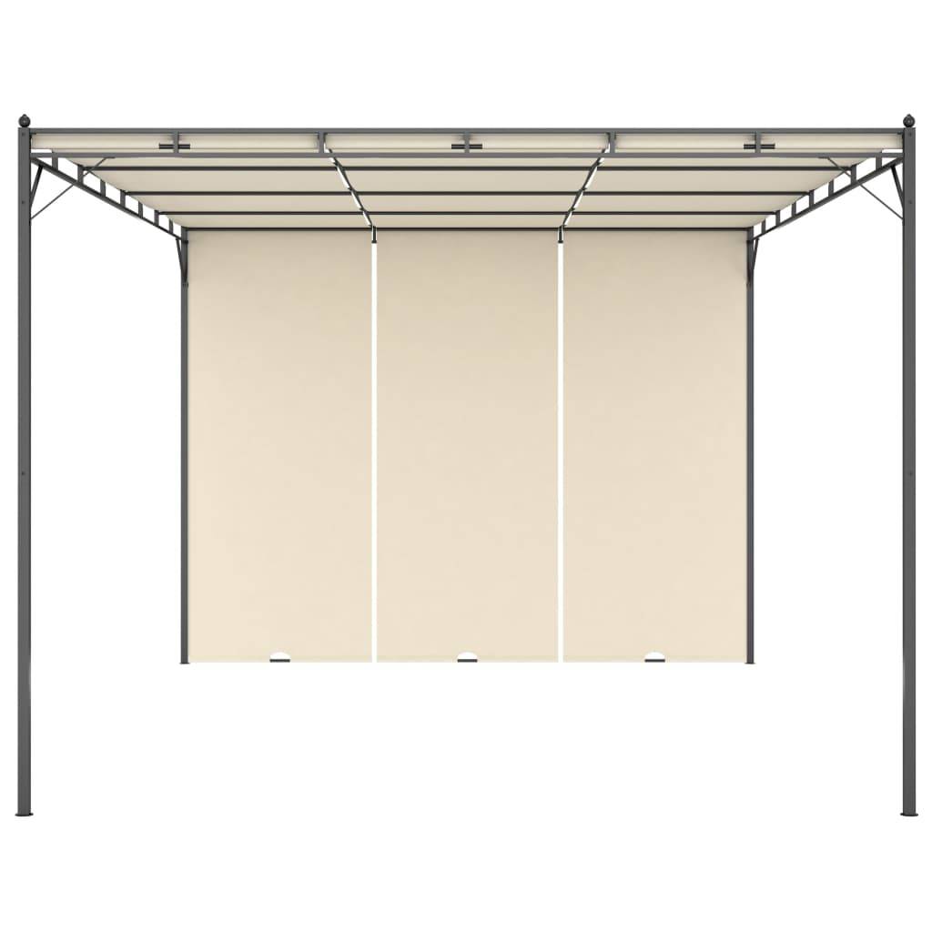 vidaXL Gartenpavillon mit Seitenvorhang 4x3x2,25 m Creme