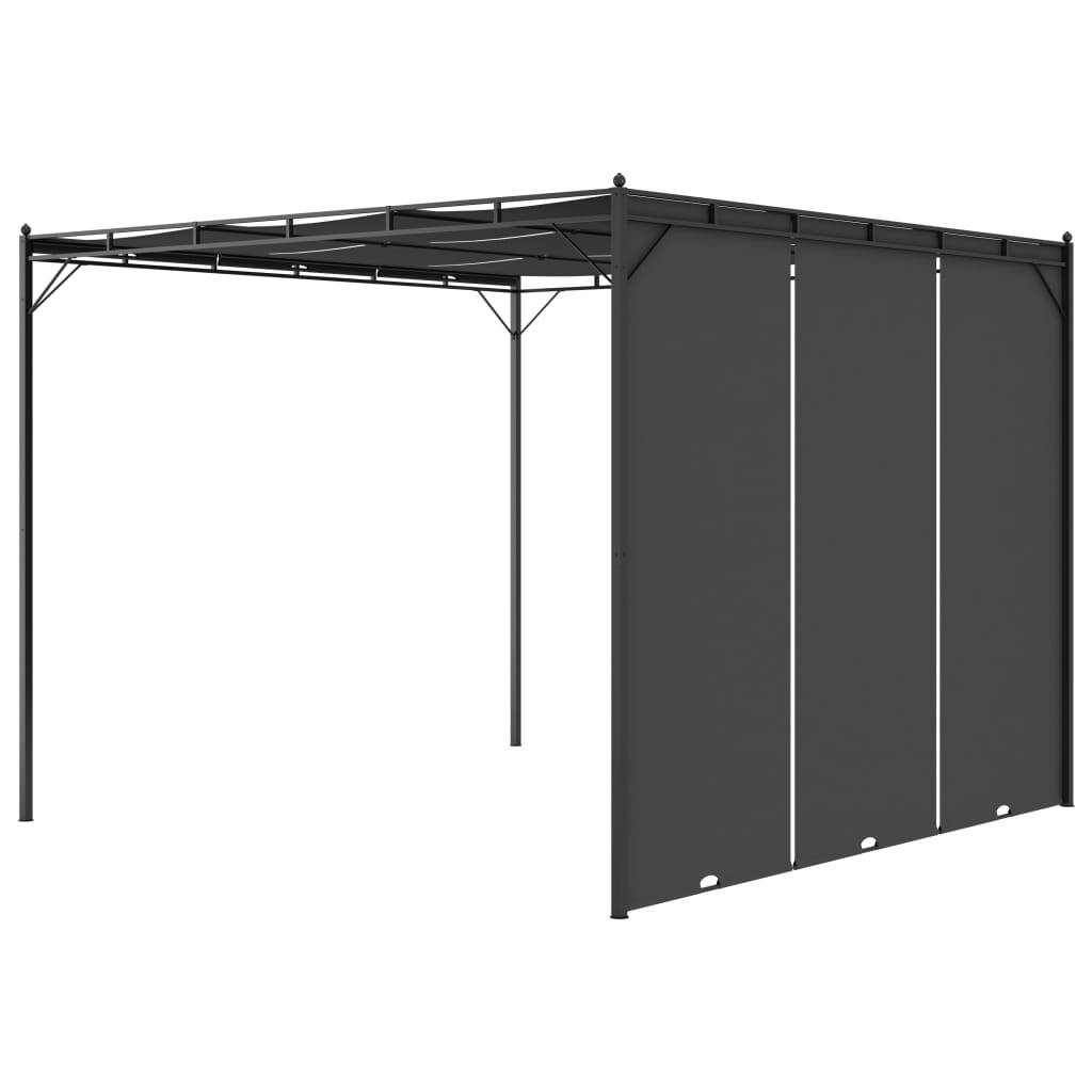 vidaXL Gartenpavillon mit Seitenvorhang 3x3x2,25 m Anthrazit
