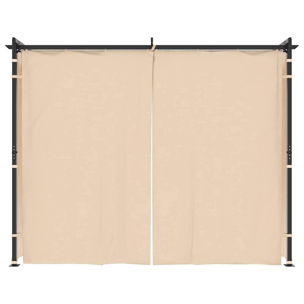 vidaXL Pavillon mit Vorhängen 3 x 3 m Creme Stahl
