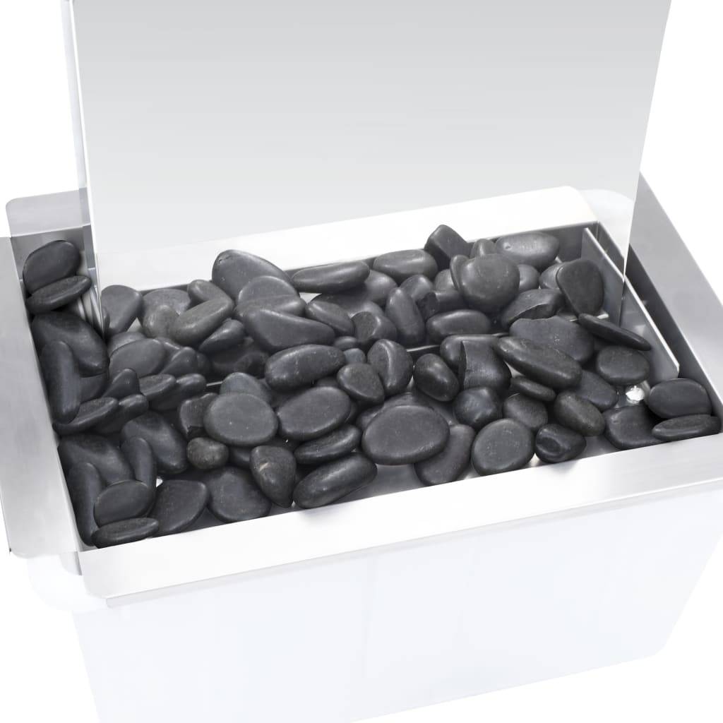 vidaXL Gartenbrunnen mit Pumpe Edelstahl 130 cm Geschwungen