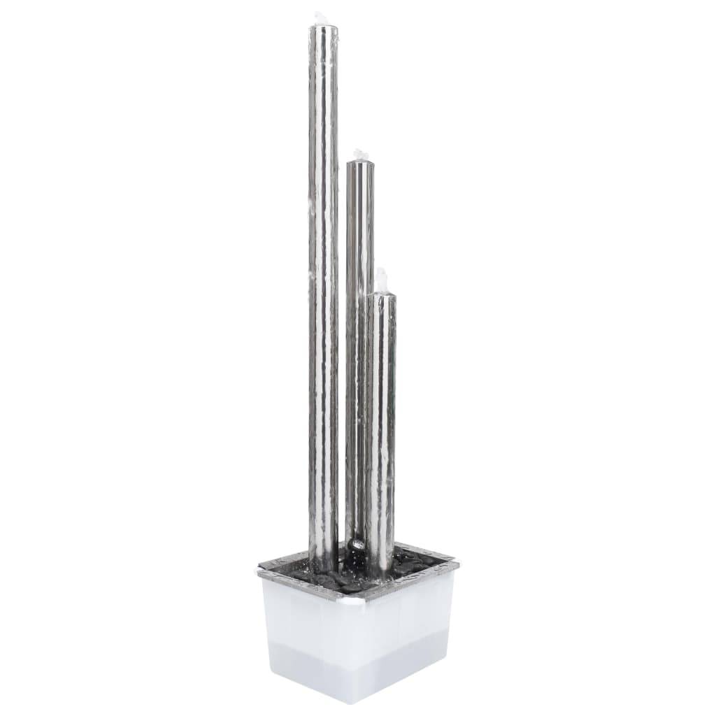 vidaXL Gartenbrunnen Silbern 48x34x153 cm Edelstahl