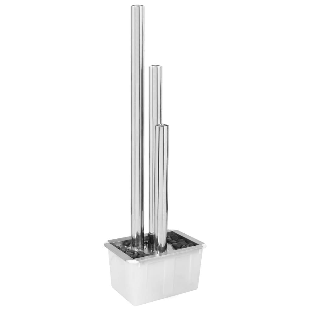 vidaXL Gartenbrunnen Silbern 48x34x153 cm Edelstahl