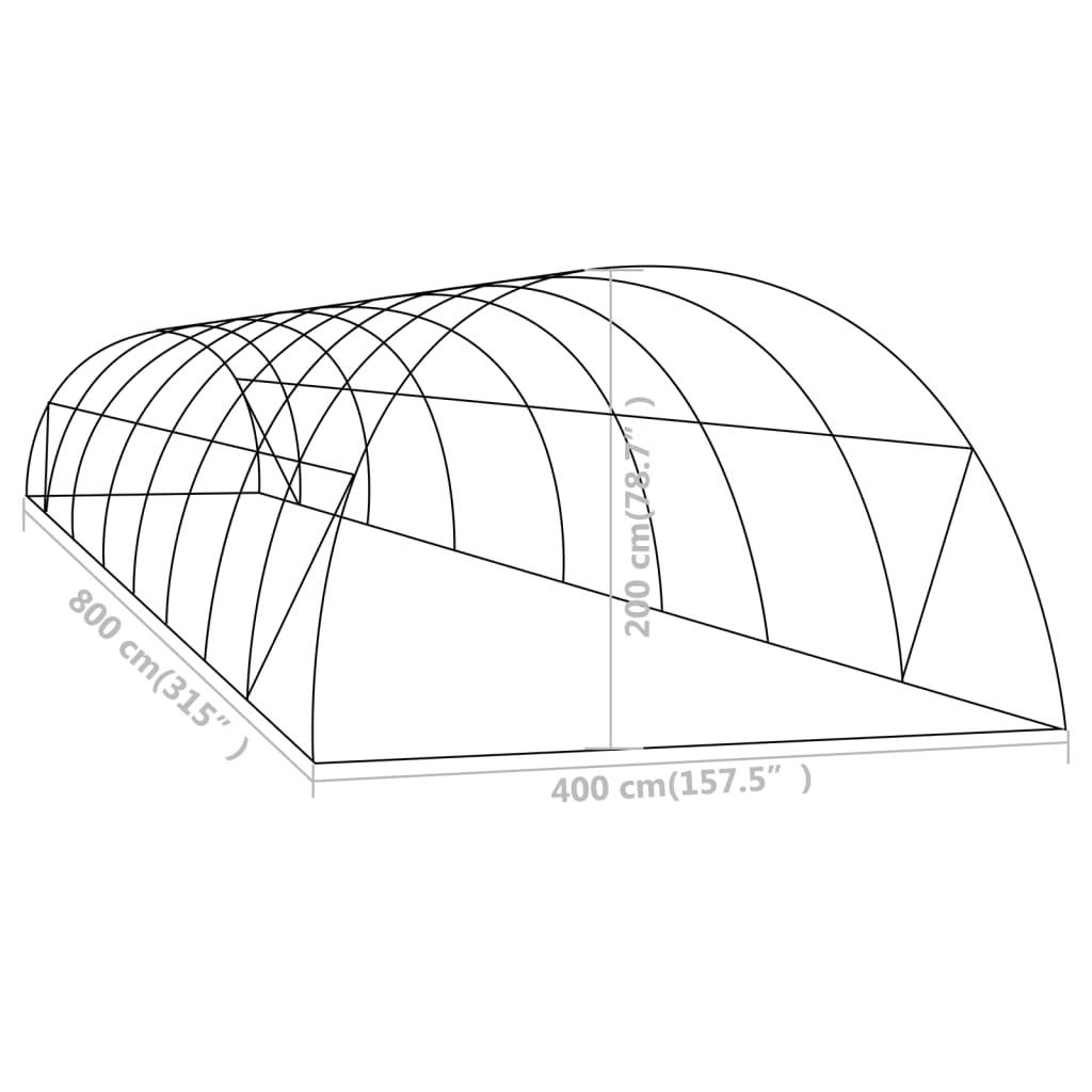 vidaXL Gewächshaus 32 m² 8x4x2 m