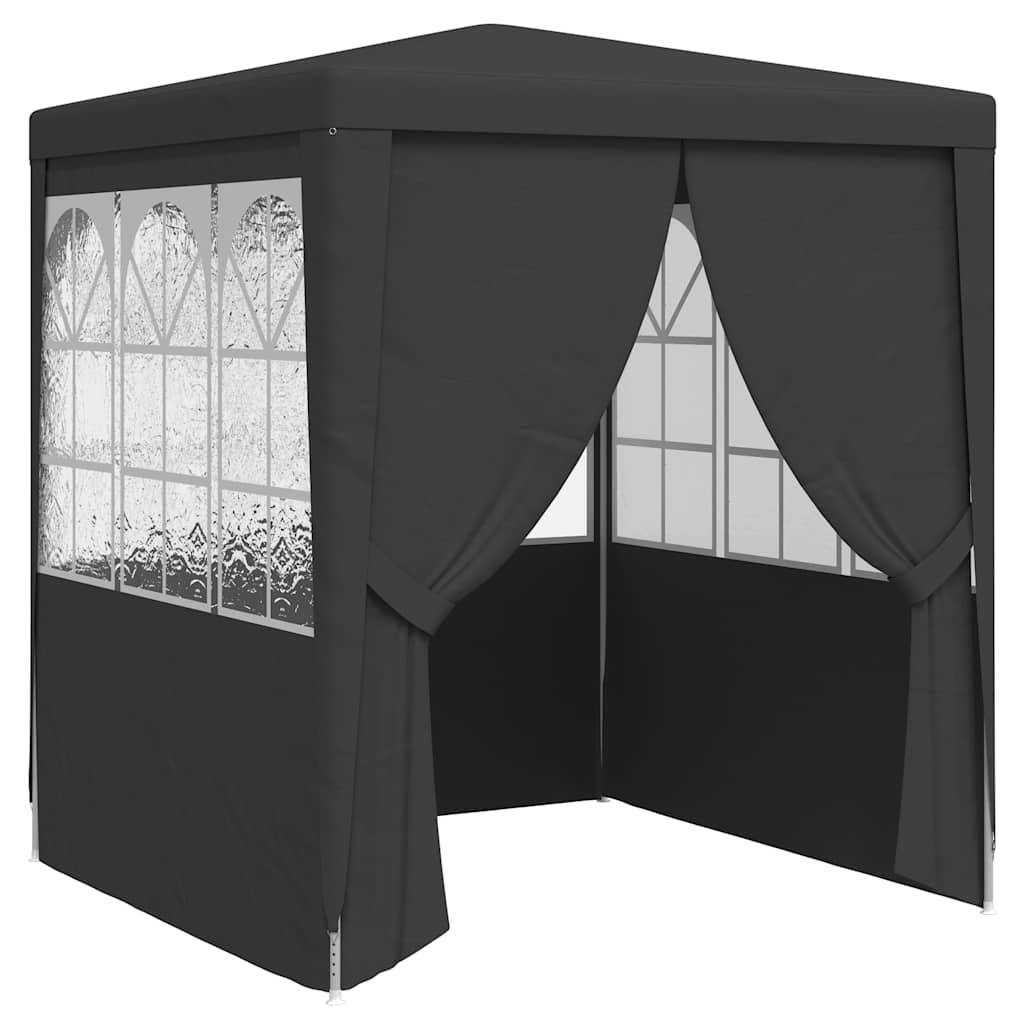 vidaXL Profi-Partyzelt mit Seitenwänden 2×2m Anthrazit 90 g/m²