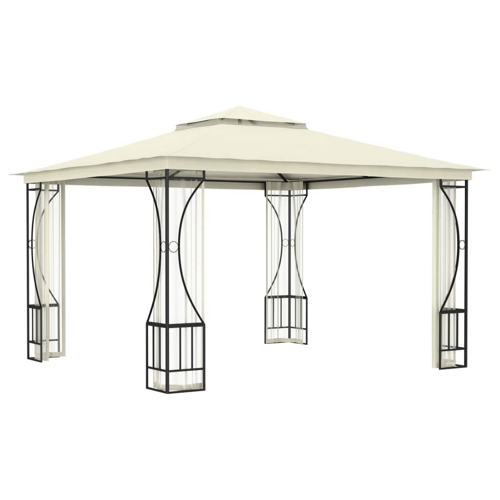 vidaXL Pavillon mit Netz 300x300x265 cm Creme