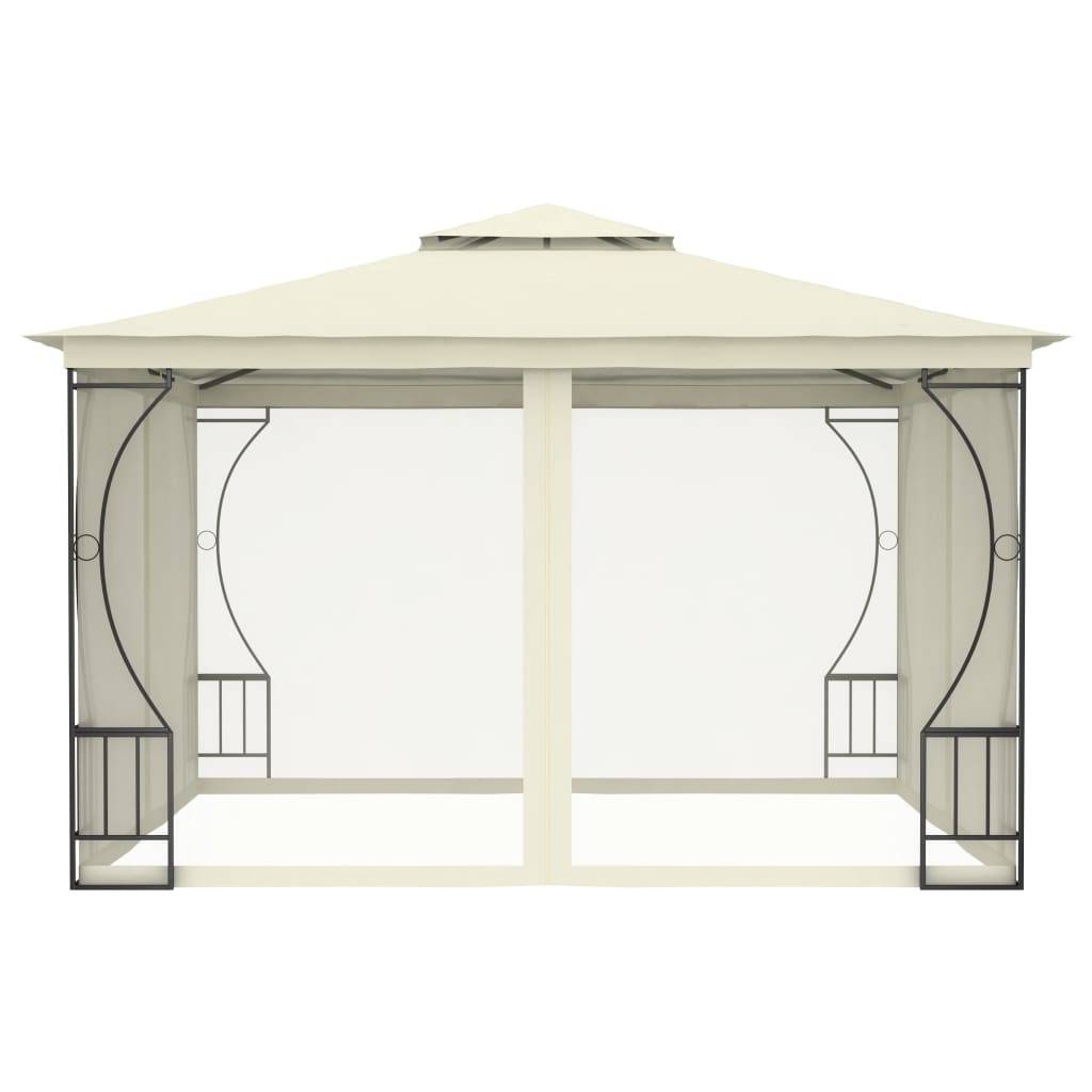 vidaXL Pavillon mit Netz 300x300x265 cm Creme