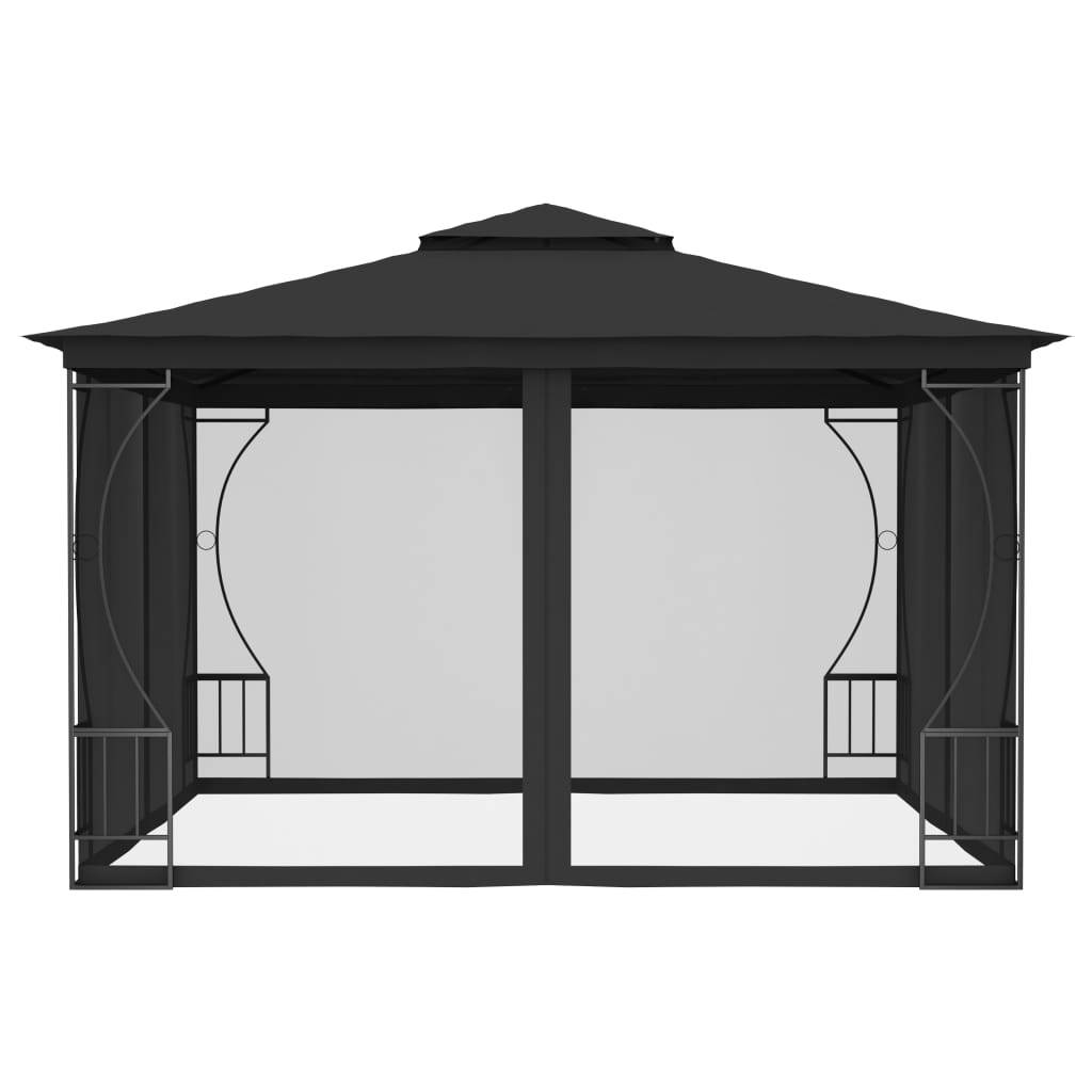 vidaXL Pavillon mit Netz 300x300x265 cm Anthrazit