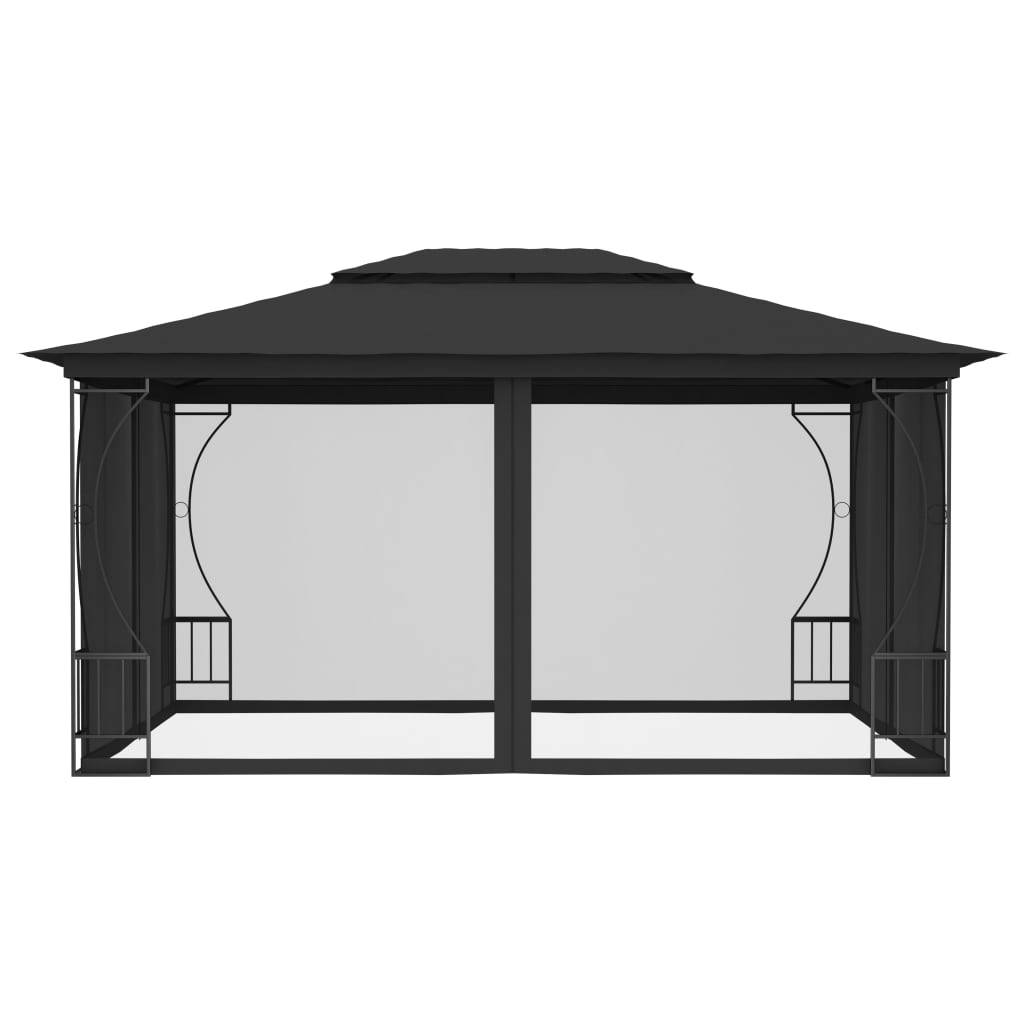 vidaXL Pavillon mit Netz 300x400x265 cm Anthrazit