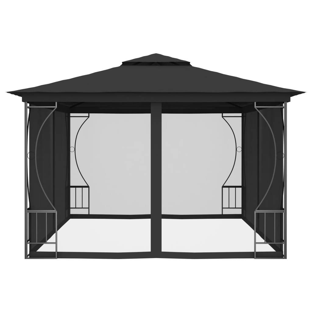 vidaXL Pavillon mit Netz 300x400x265 cm Anthrazit