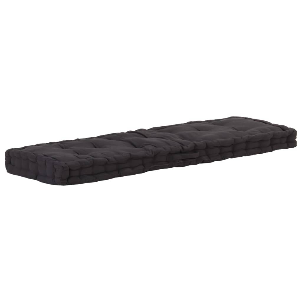 vidaXL Palettenkissen Baumwolle 120×40×7 cm Schwarz