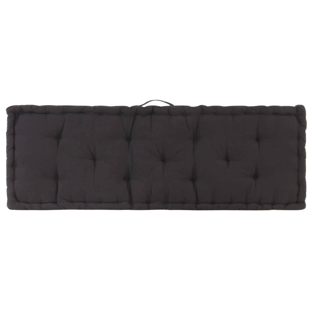 vidaXL Palettenkissen Baumwolle 120×40×7 cm Schwarz