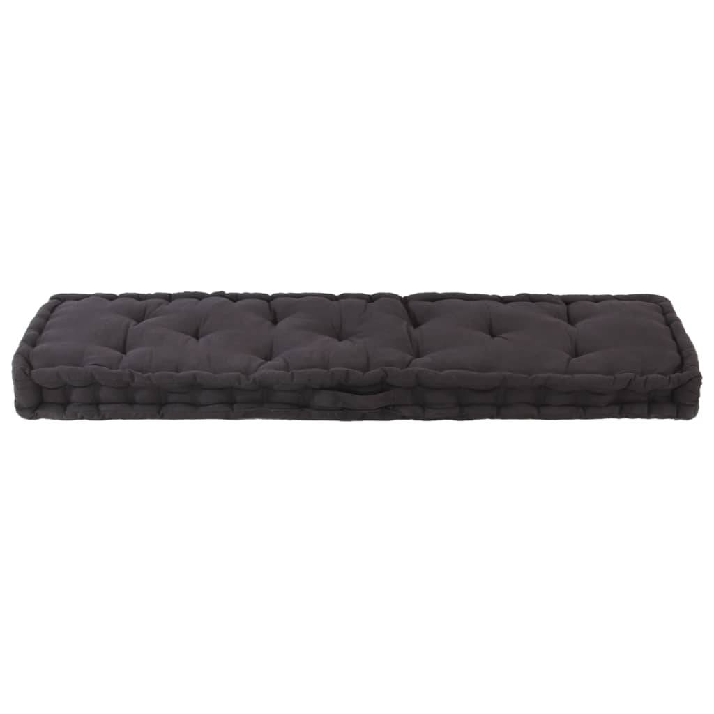 vidaXL Palettenkissen Baumwolle 120×40×7 cm Schwarz