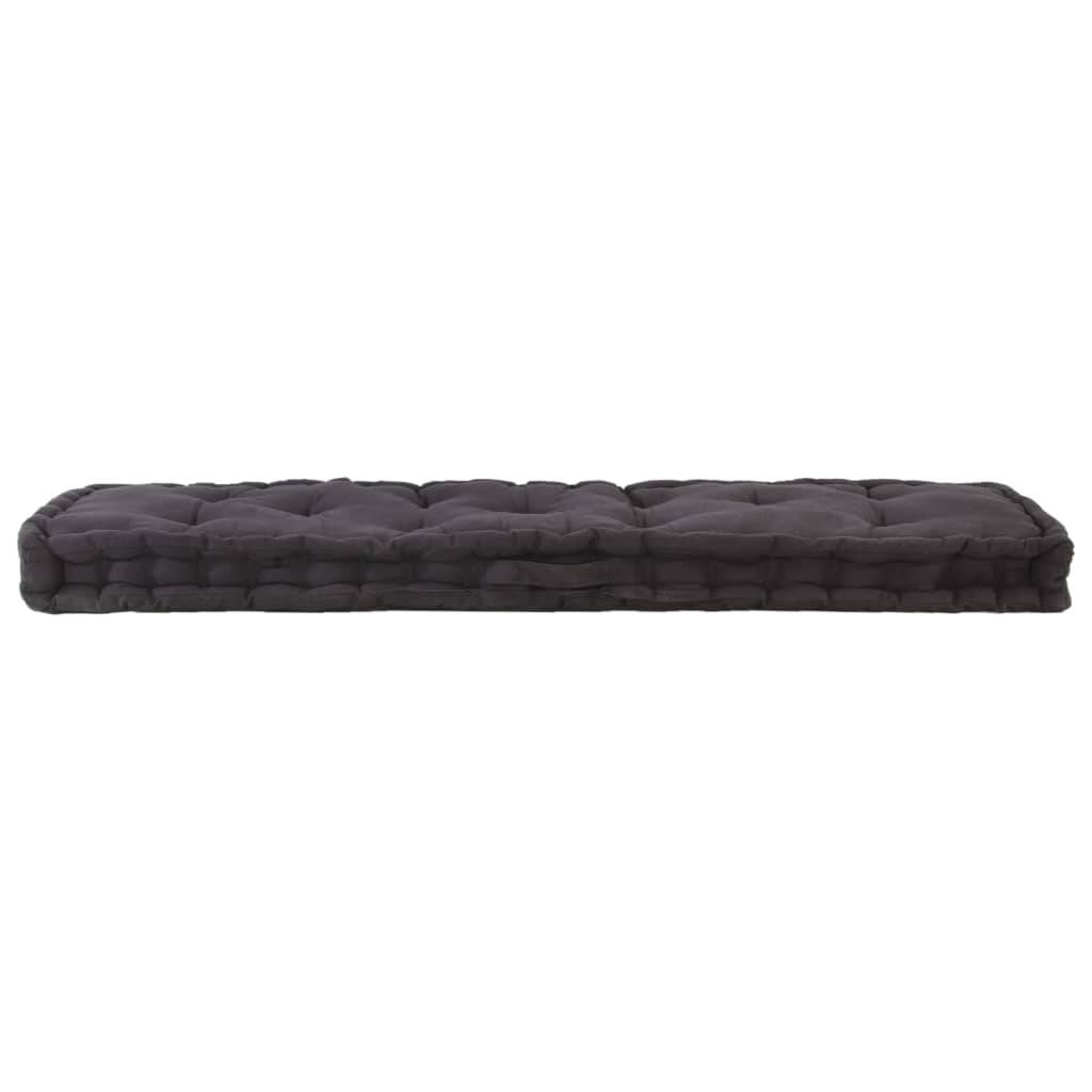 vidaXL Palettenkissen Baumwolle 120×40×7 cm Schwarz
