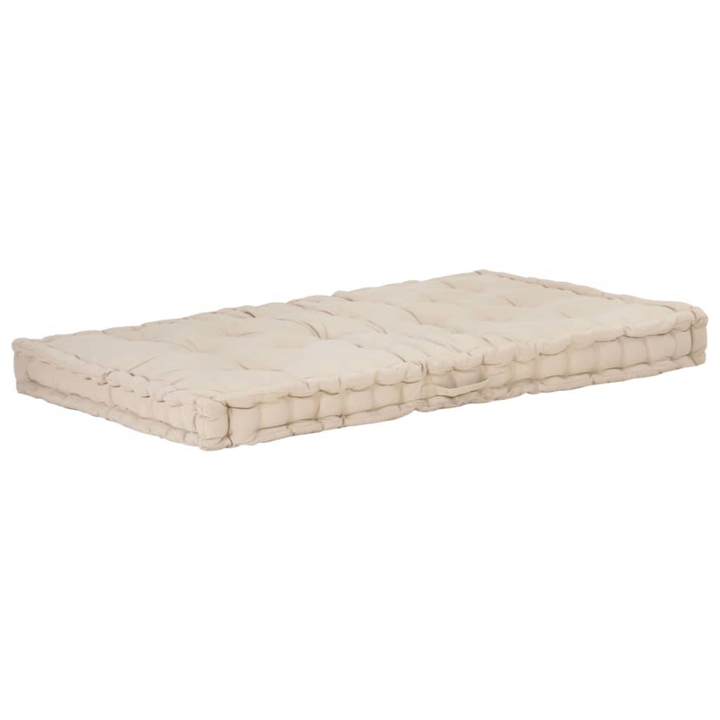 vidaXL Palettenkissen Baumwolle 120×80×10 cm Beige