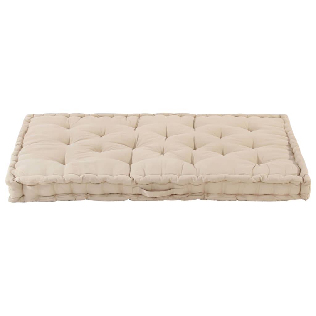 vidaXL Palettenkissen Baumwolle 120×80×10 cm Beige