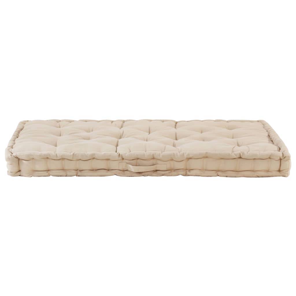 vidaXL Palettenkissen Baumwolle 120×80×10 cm Beige