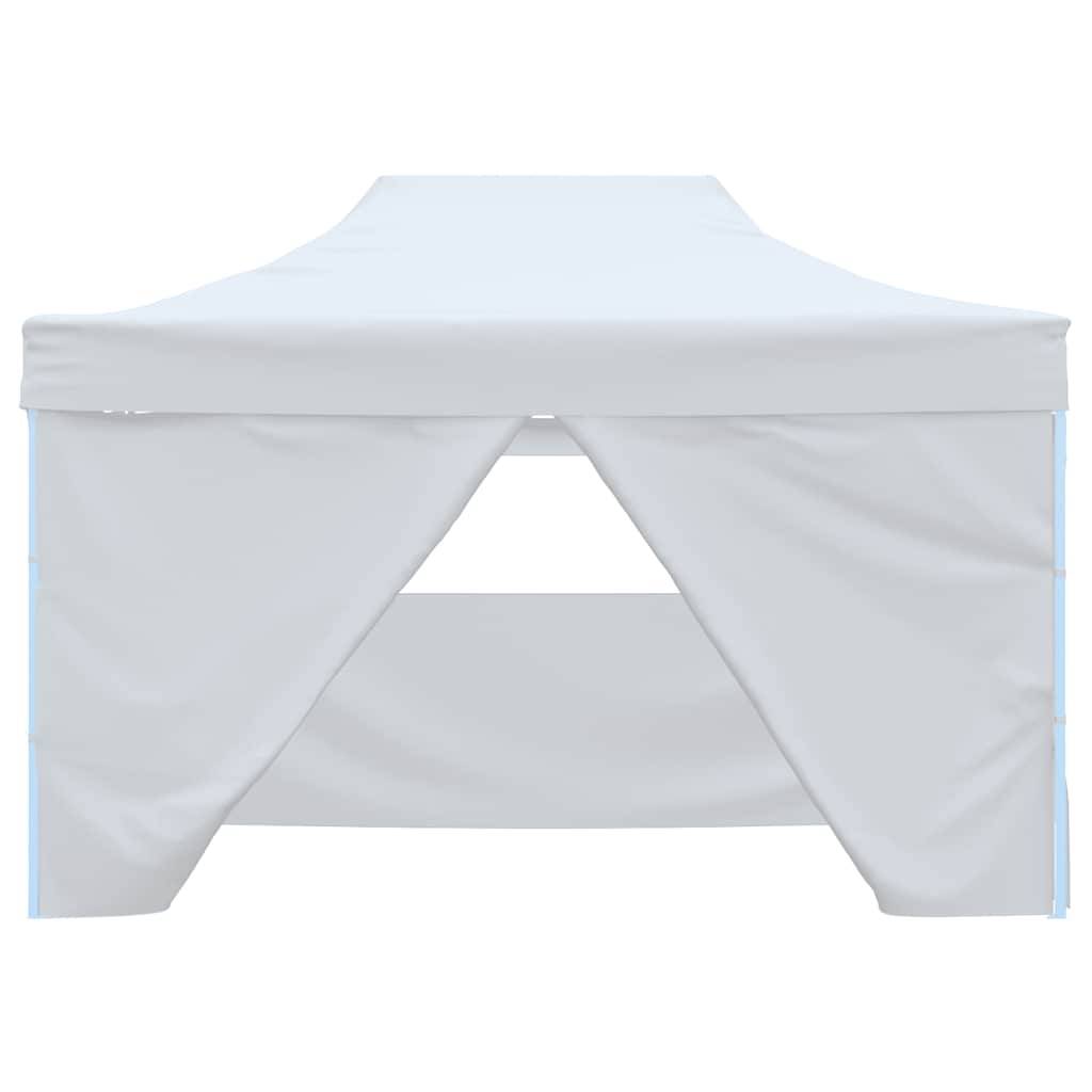 vidaXL Profi-Partyzelt Faltbar mit 4 Seitenwänden 280x410x315 cm Stahl Weiß