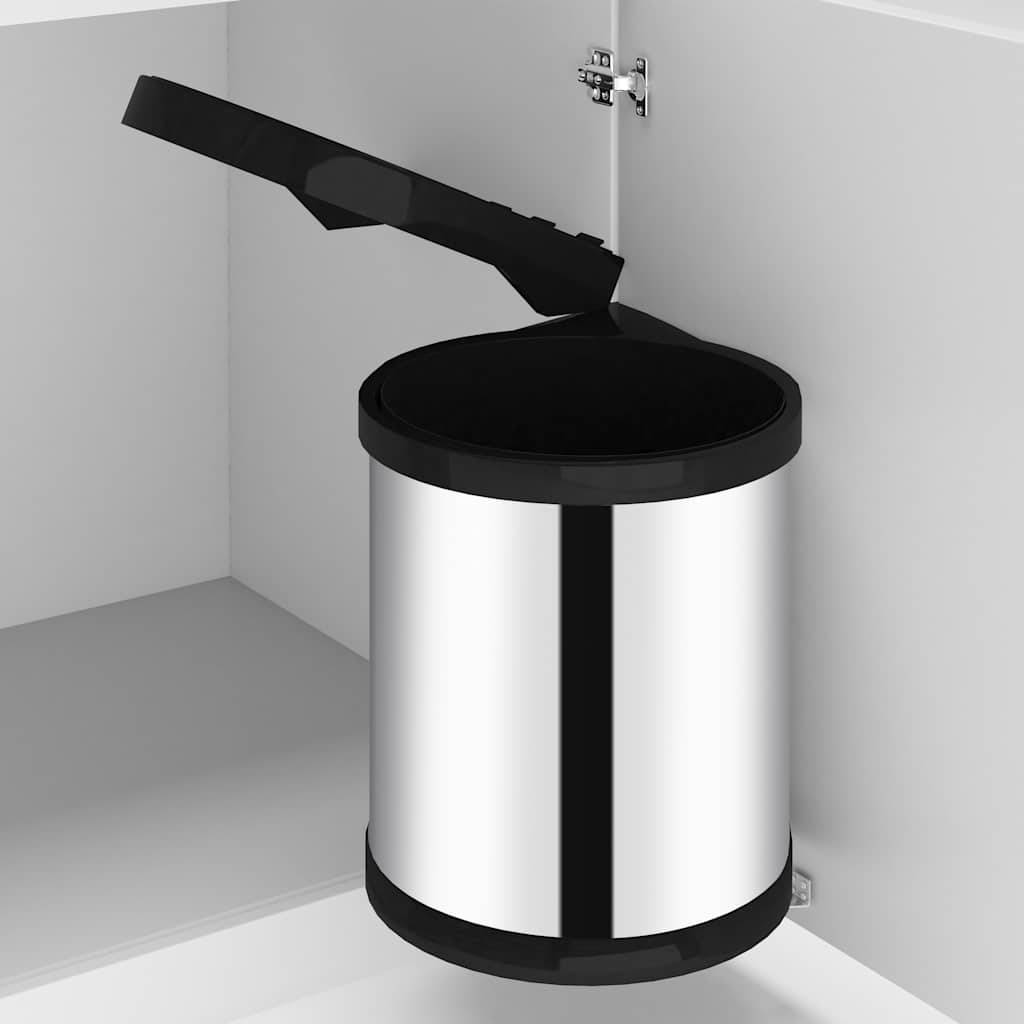 vidaXL Küchen-Einbau-Mülleimer Edelstahl 12 L