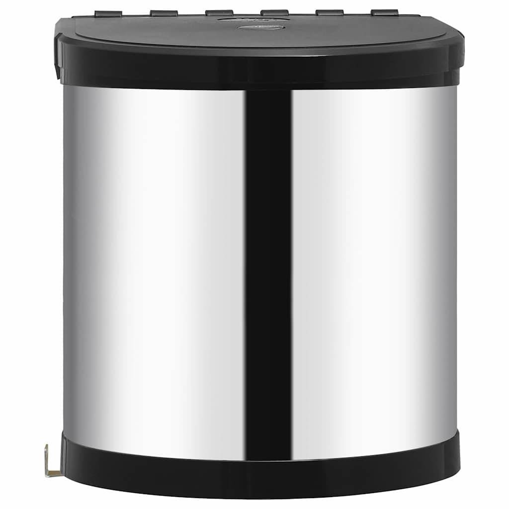 vidaXL Küchen-Einbau-Mülleimer Edelstahl 12 L