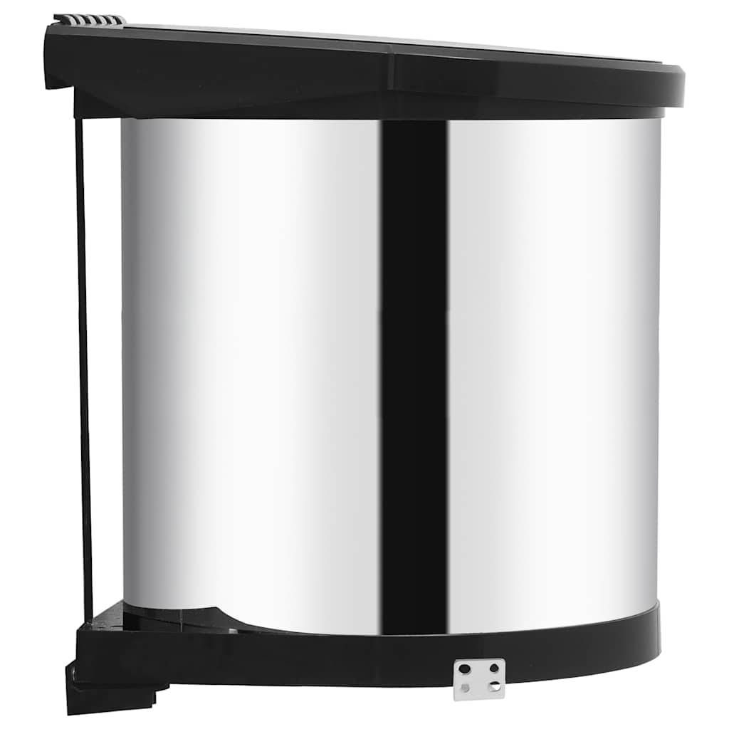vidaXL Küchen-Einbau-Mülleimer Edelstahl 12 L