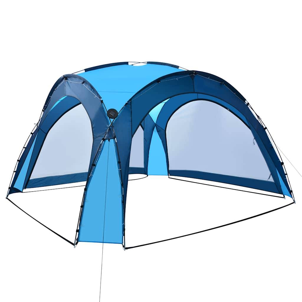 vidaXL Partyzelt mit LED und 4 Seitenwänden 3,6x3,6x2,3 m Blau