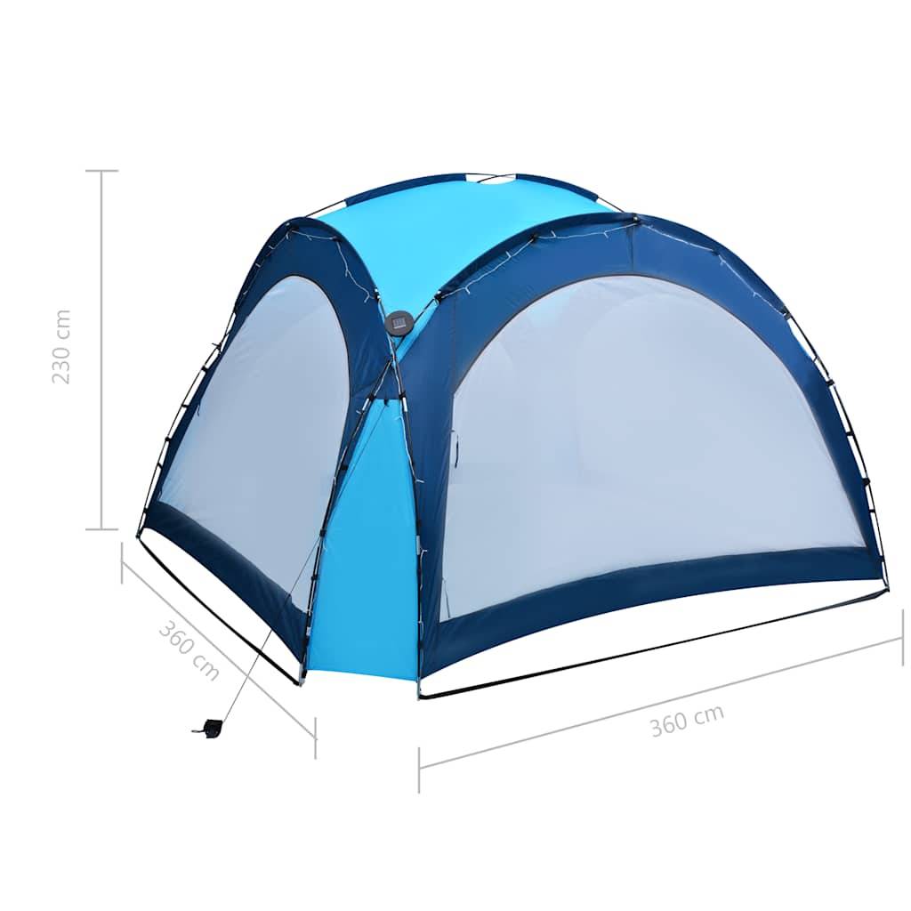 vidaXL Partyzelt mit LED und 4 Seitenwänden 3,6x3,6x2,3 m Blau
