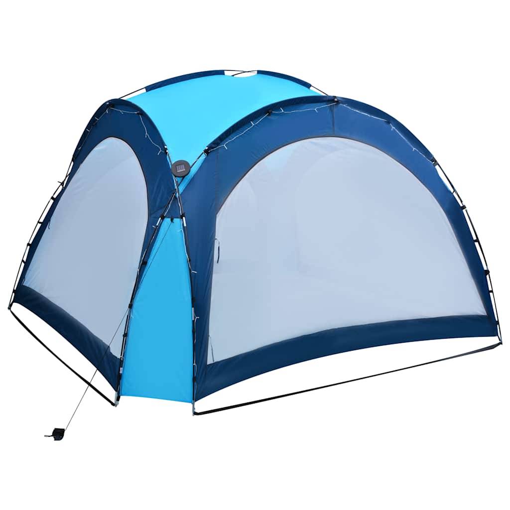 vidaXL Partyzelt mit LED und 4 Seitenwänden 3,6x3,6x2,3 m Blau