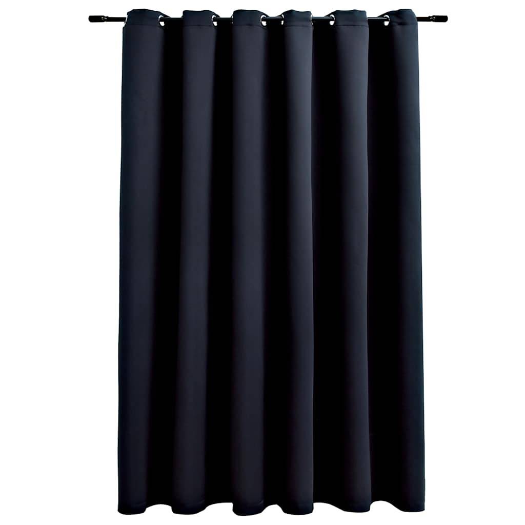 vidaXL Verdunkelungsvorhang mit Metallösen Schwarz 290 x 245 cm