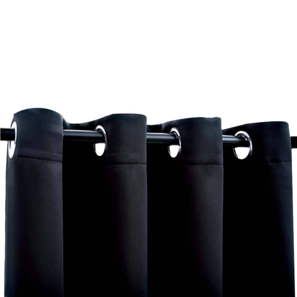 vidaXL Verdunkelungsvorhang mit Metallösen Schwarz 290 x 245 cm