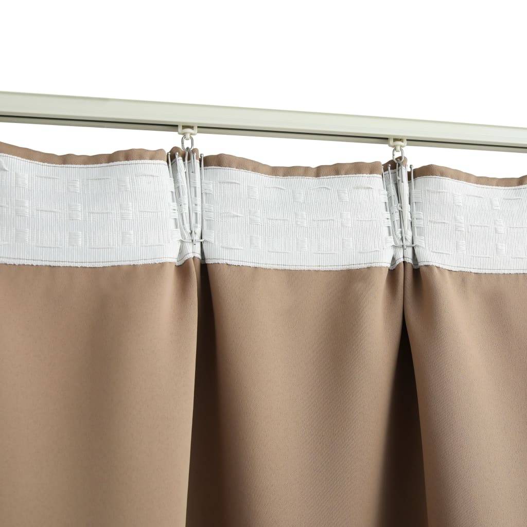 vidaXL Verdunkelungsvorhänge mit Haken 2 Stk. Taupe 140x225cm