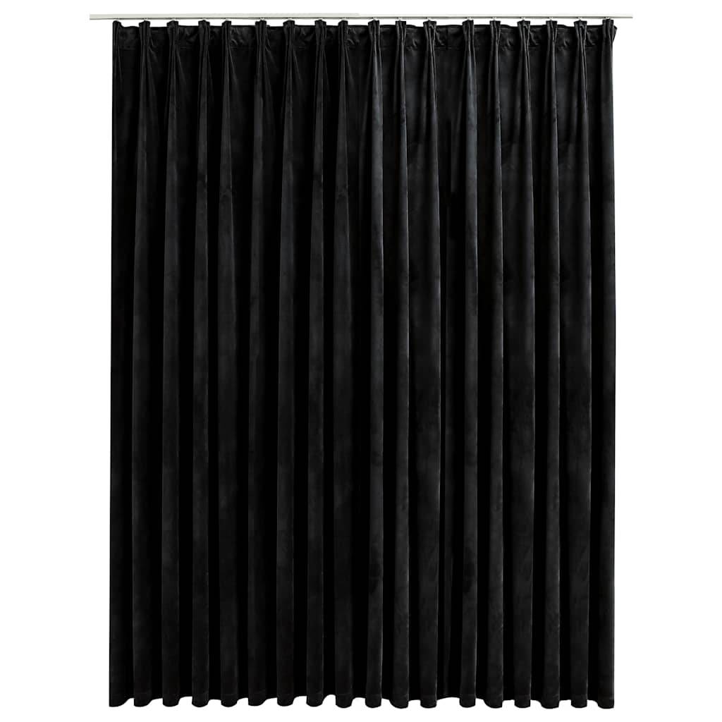 vidaXL Verdunkelungsvorhang mit Haken Samt Schwarz 290 x 245 cm