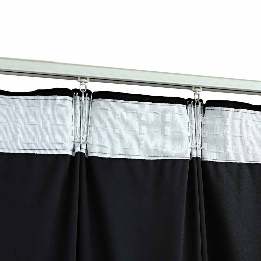 vidaXL Verdunkelungsvorhang mit Haken Samt Schwarz 290 x 245 cm