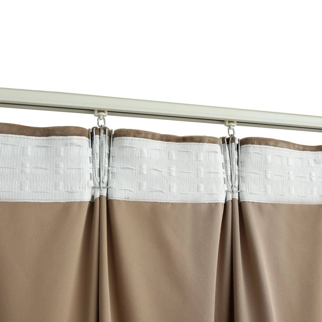 vidaXL Verdunkelungsvorhang mit Haken Samt Beige 290 x 245 cm
