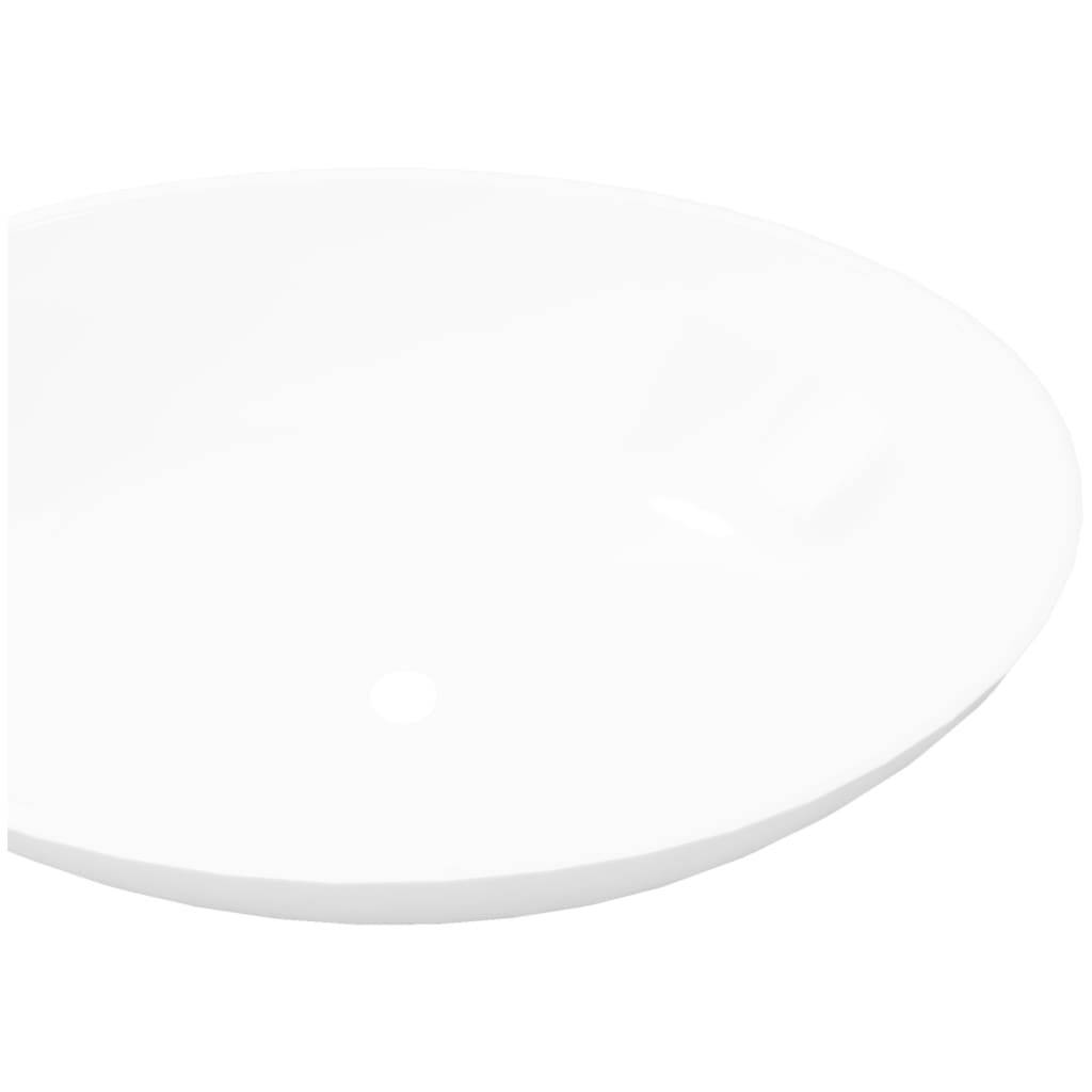 vidaXL Luxus Keramik Waschbecken Oval Weiß 40 x 33 cm